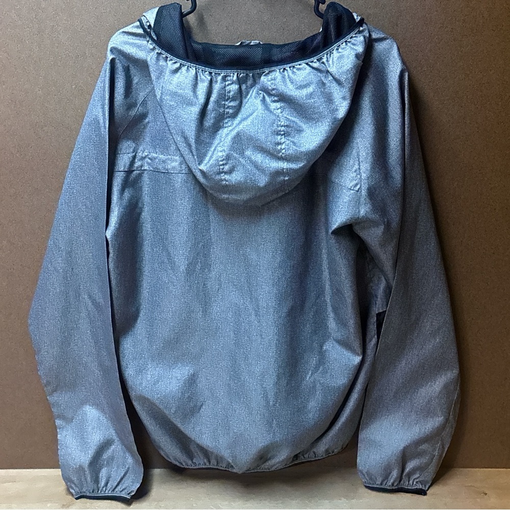 🖤✨ PHAT FARM Metallic Silver Black Hooded Windbreaker Jacket Full Zip L ✨🖤 - Picture 5 of 5